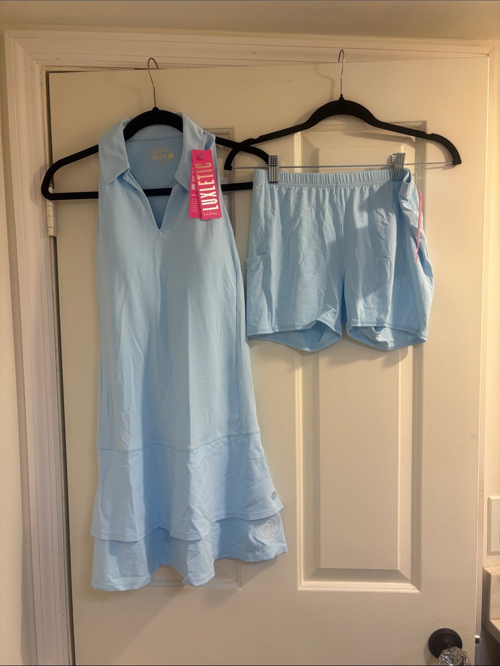 Lilly Meryl Blue Sleeveless Tennis Dress with Matching Shorts. Small and Medium